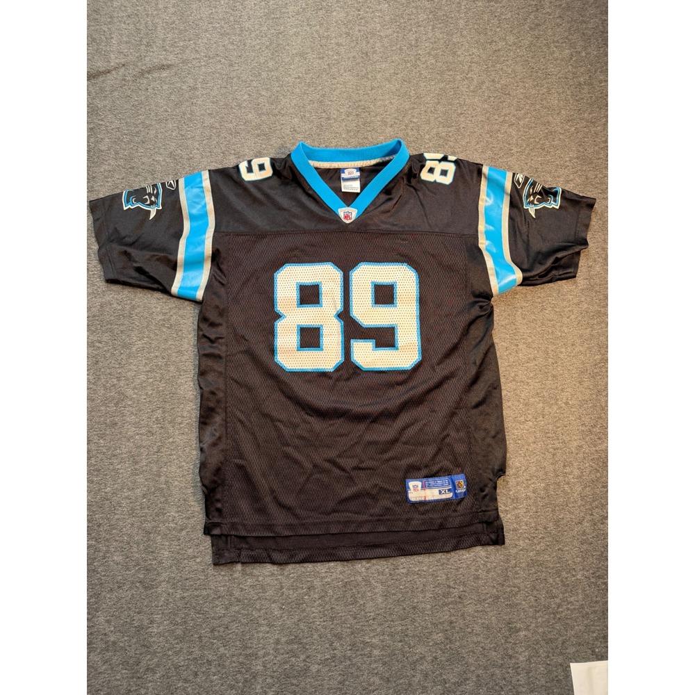 Reebok Steve Smith Carolina Panthers 89 NFL Jersey Youth XL Black Mesh Football